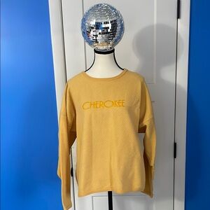 Cherokee Yellow Crew Neck Sweater with Relaxed Fit